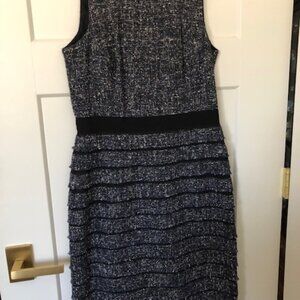 ETCETERA Black Pleated Sheath Dress